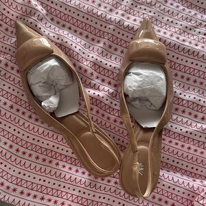 Elegant Tan Slingback Kitten Heels